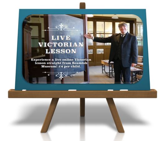 Image of board with image of poster for Victorian lesson