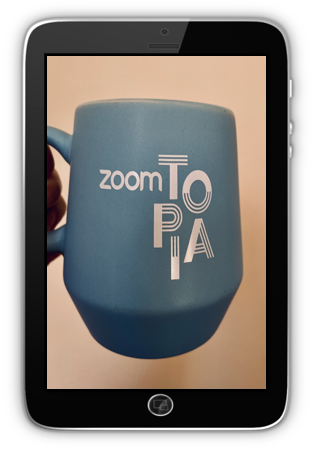 Image of Zoomtopia mug on a mobile device