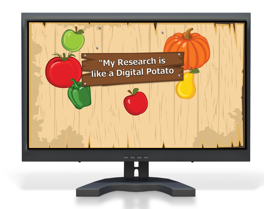 Image of fruit and and text exploring presentation title