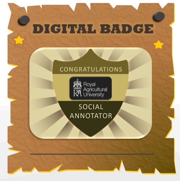 Digital badge awarded to students who took part in the social annotation interactive session
