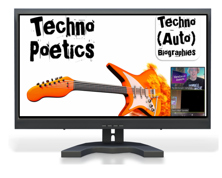 Image with computer and guitar